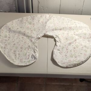 Boppy Pillow Cover with Bunny Print - White and Pink